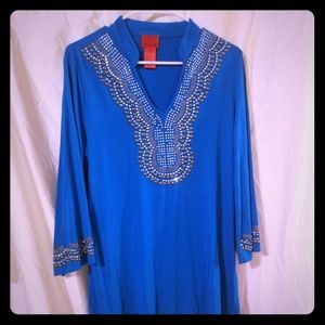 Blinged out womans blouse